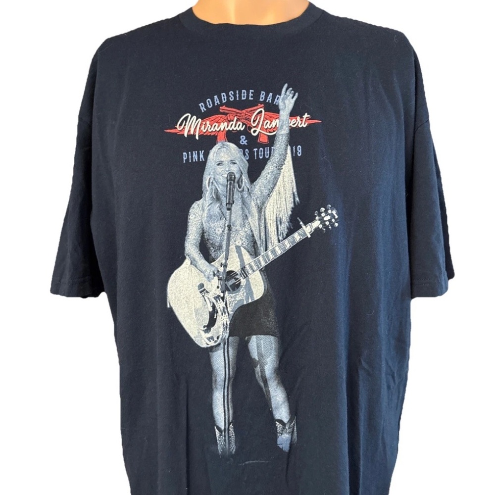 2019 Miranda Lambert Pink Guitars Your Navy Blue Country Music Shirt Size
